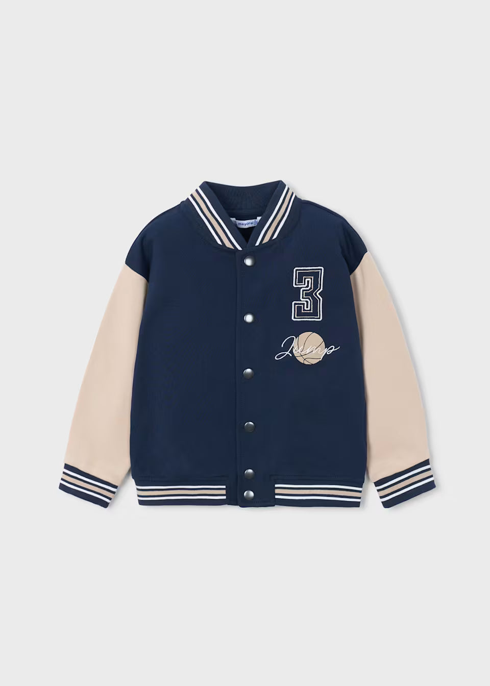 Chaqueta Bomber Infantil Azul Marino y Beige JUMP
