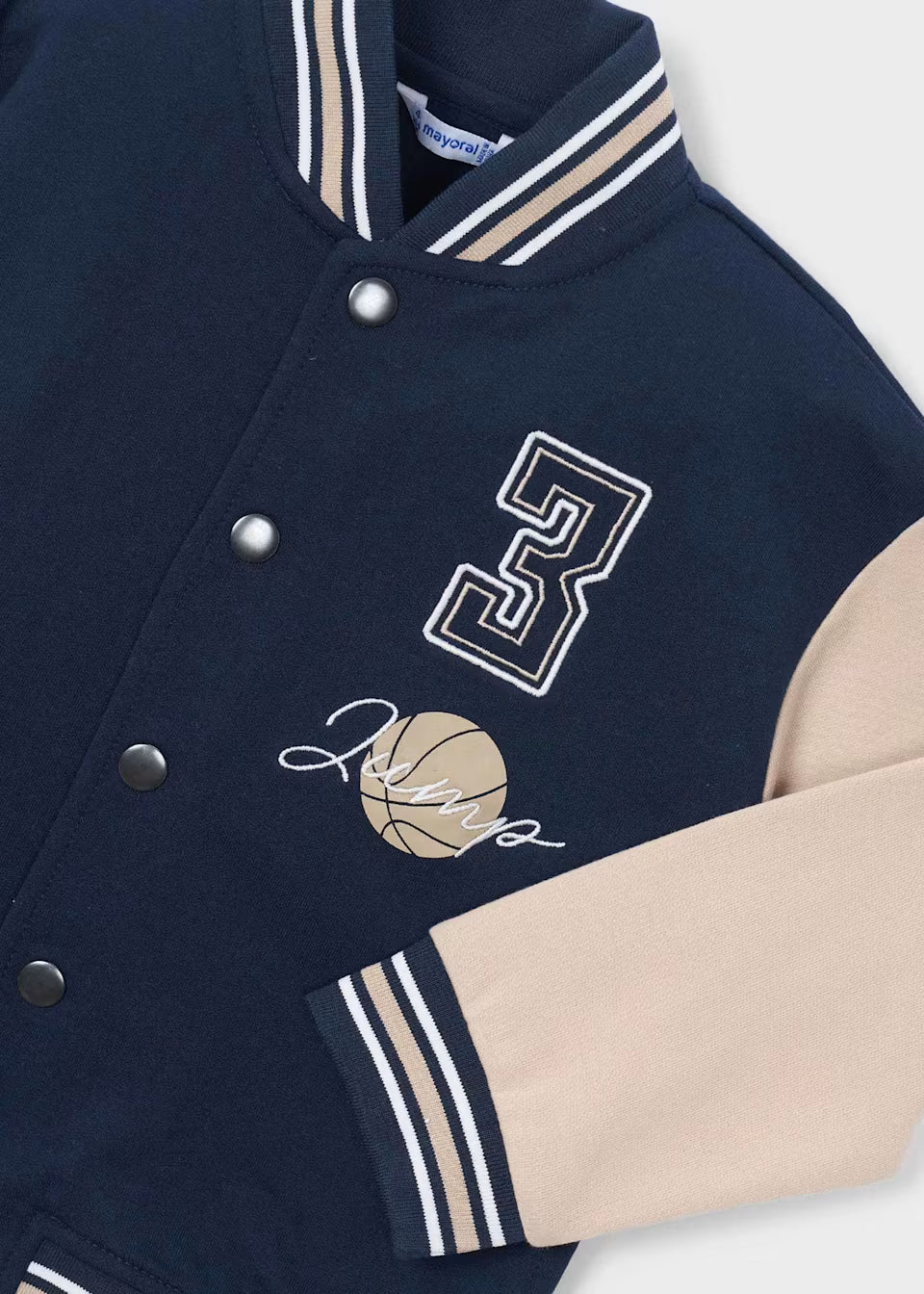 Chaqueta Bomber Infantil Azul Marino y Beige JUMP