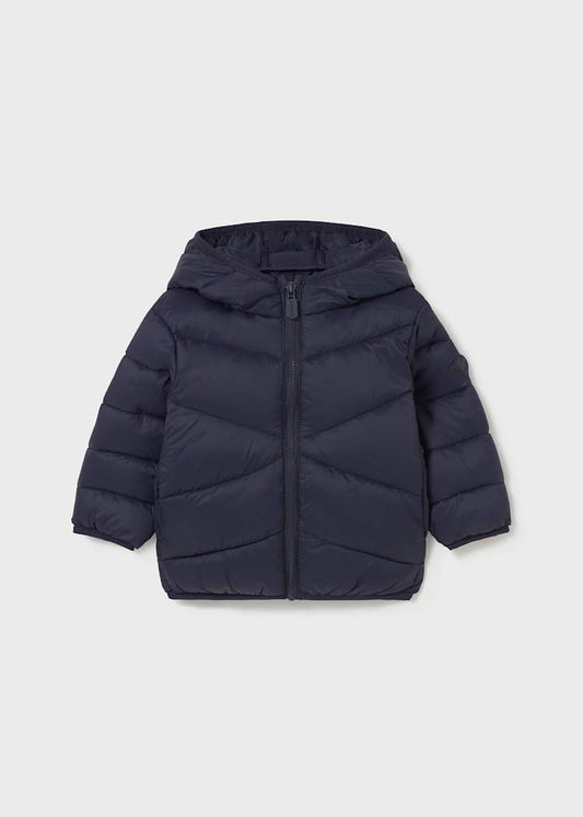 Chaquetón acolchado infantil azul marino con capucha