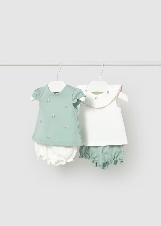 Conjuntos de Dos Piezas para Bebé Mayoral | Camiseta y Pantalón de Algodón con Detalles Bordados