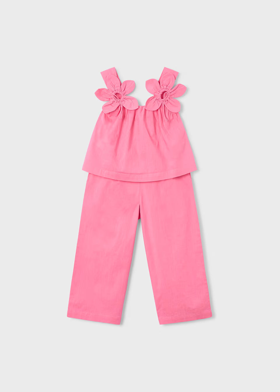 Conjunto pantalón largo y blusa flores niña