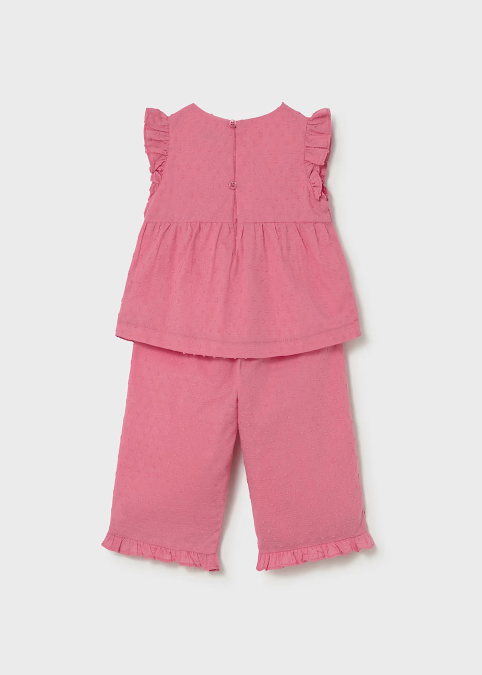 Conjunto pantalón y blusa volantes bebé