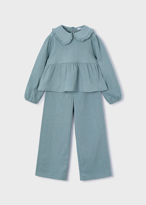 Conjunto de Blusa y Pantalón Largo para Niña Mayoral – Color Salvia