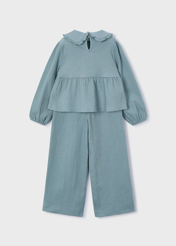 Conjunto de Blusa y Pantalón Largo para Niña Mayoral – Color Salvia