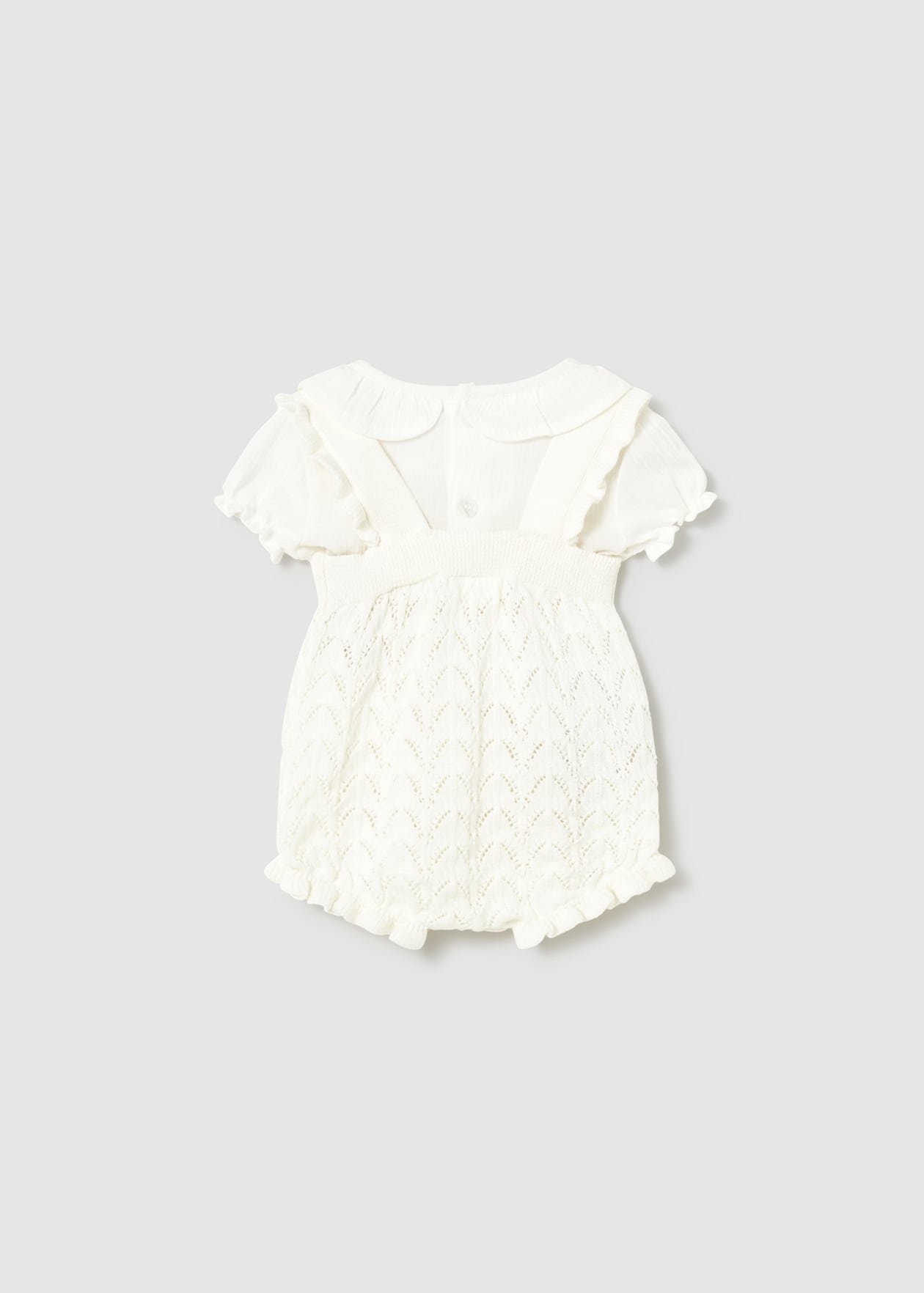 Conjunto Unisex Peto Tricot y Blusa en Color Cerámica | 100% Algodón
