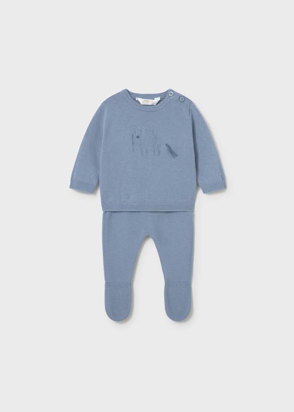 Conjunto Recién Nacido Polaina y Jersey Azulón