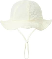 Gorro de bebé de muselina blanco – suave, transpirable y perfecto para el verano