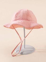 Gorro de bebé de muselina rosa – suave, transpirable y perfecto para el verano