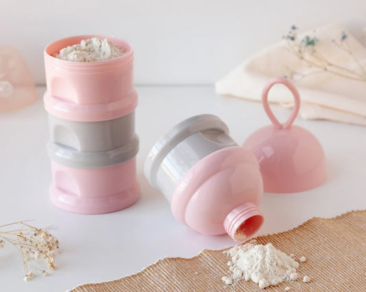 Dosificador de Leche en Polvo para Bebés con Embudo y Asa de Transporte