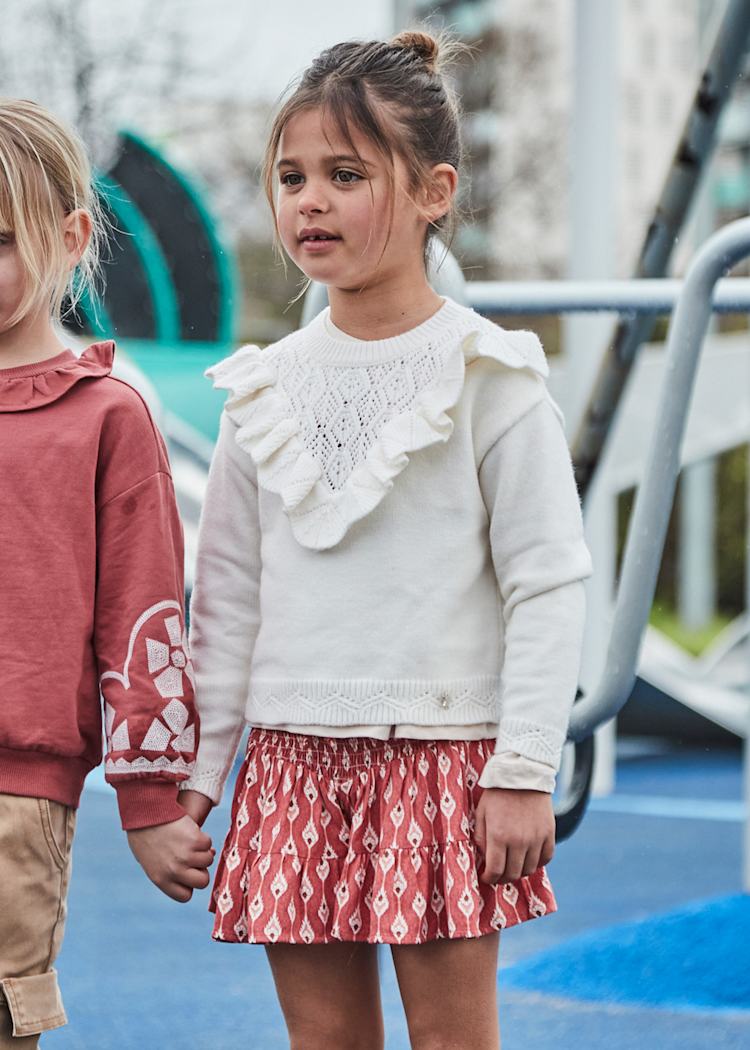 Falda Pantalón Estampada para Niña en Color Tandoori – Comodidad y Estilo con Detalles Dulces | Mayoral