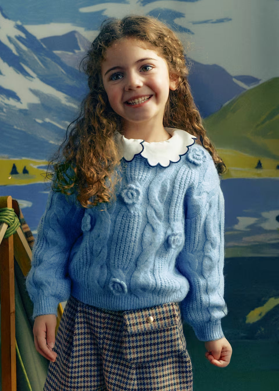 Jersey de Lana para Niña Azul Cielo