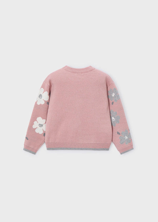 Jersey de Flores en Color Maquillaje para Niña – Mayoral