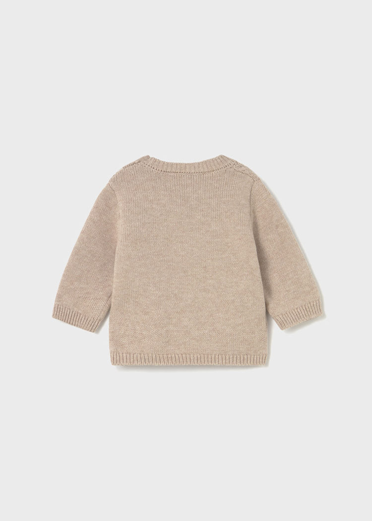 Jersey para bebé en color marrón | Mayoral | Manga larga con detalles trenzados |