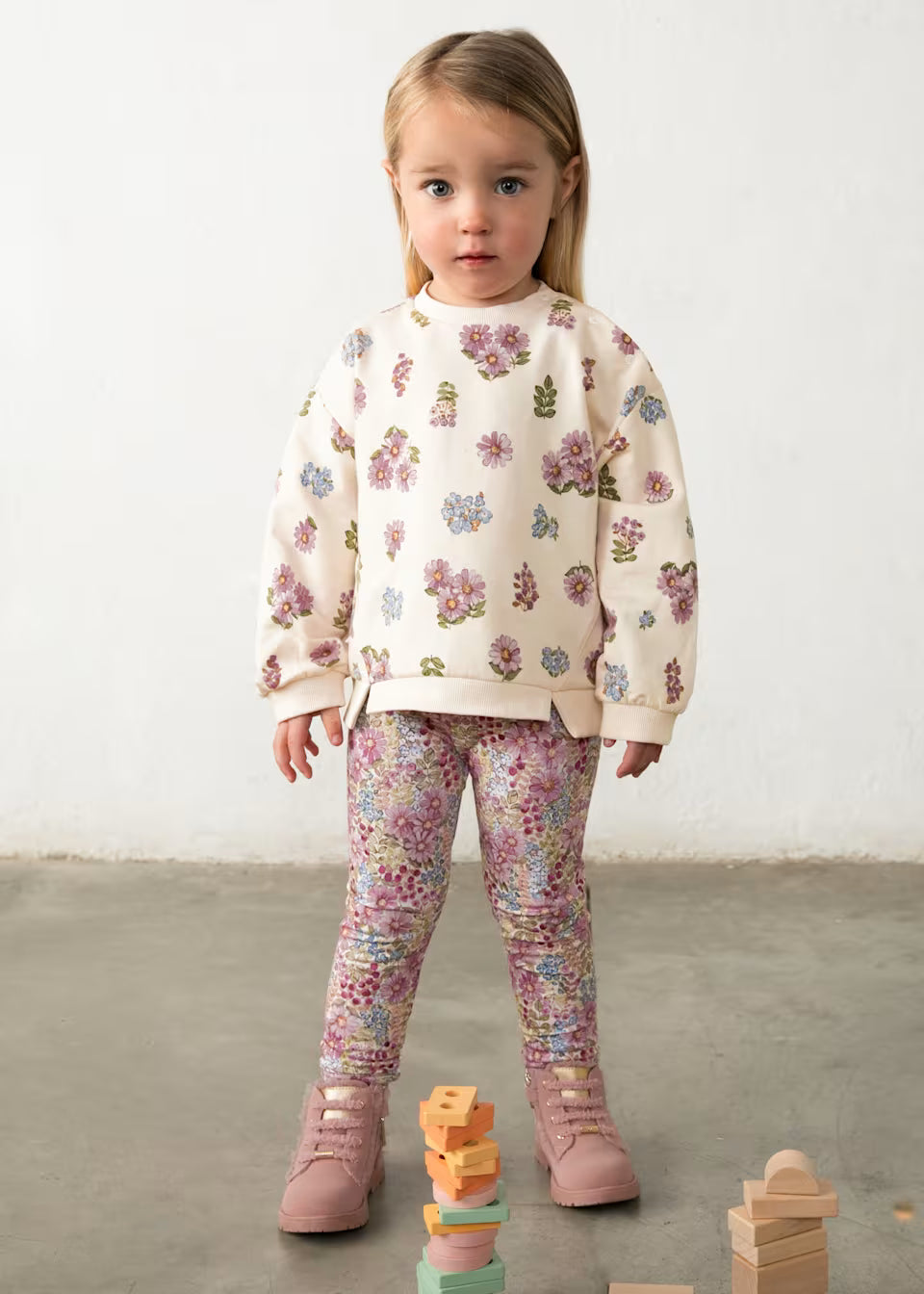 Leggings de Niña Estampado de Flores Rosas