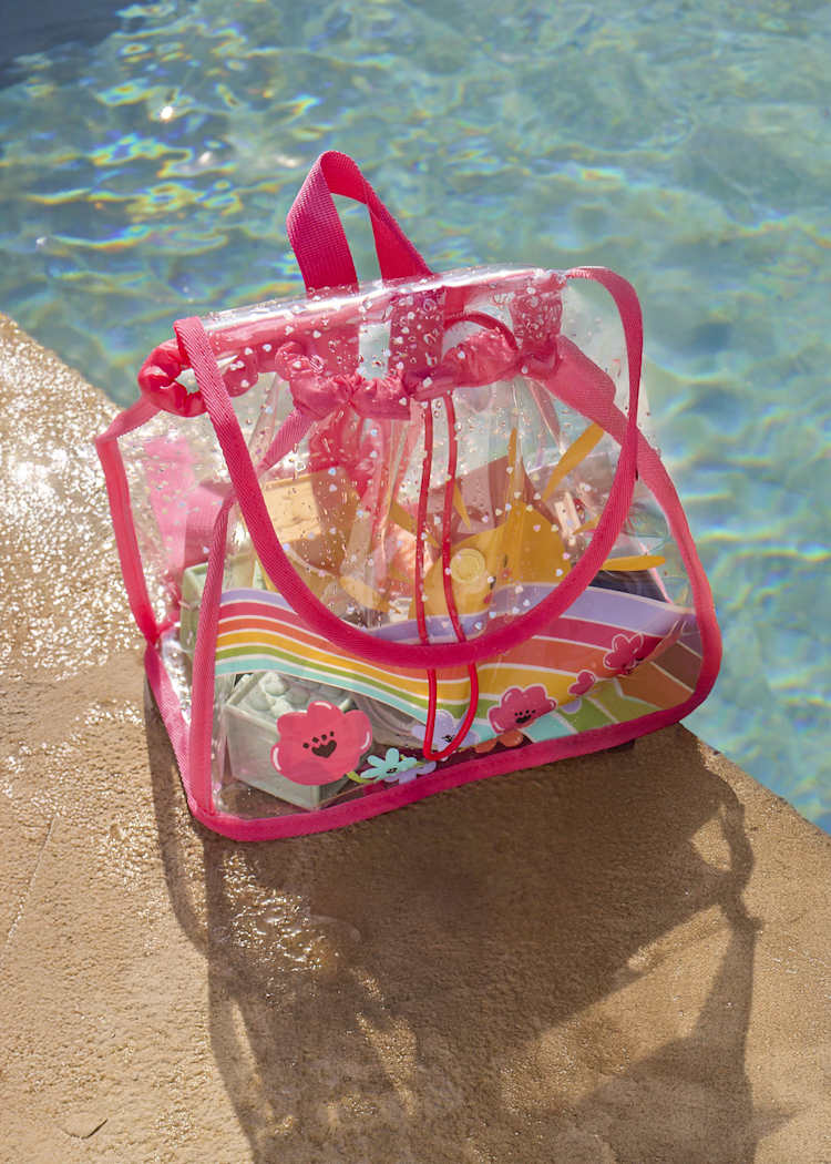 Mochila Transparente Infantil Mayoral – Playa y Piscina con Estampado de Flores