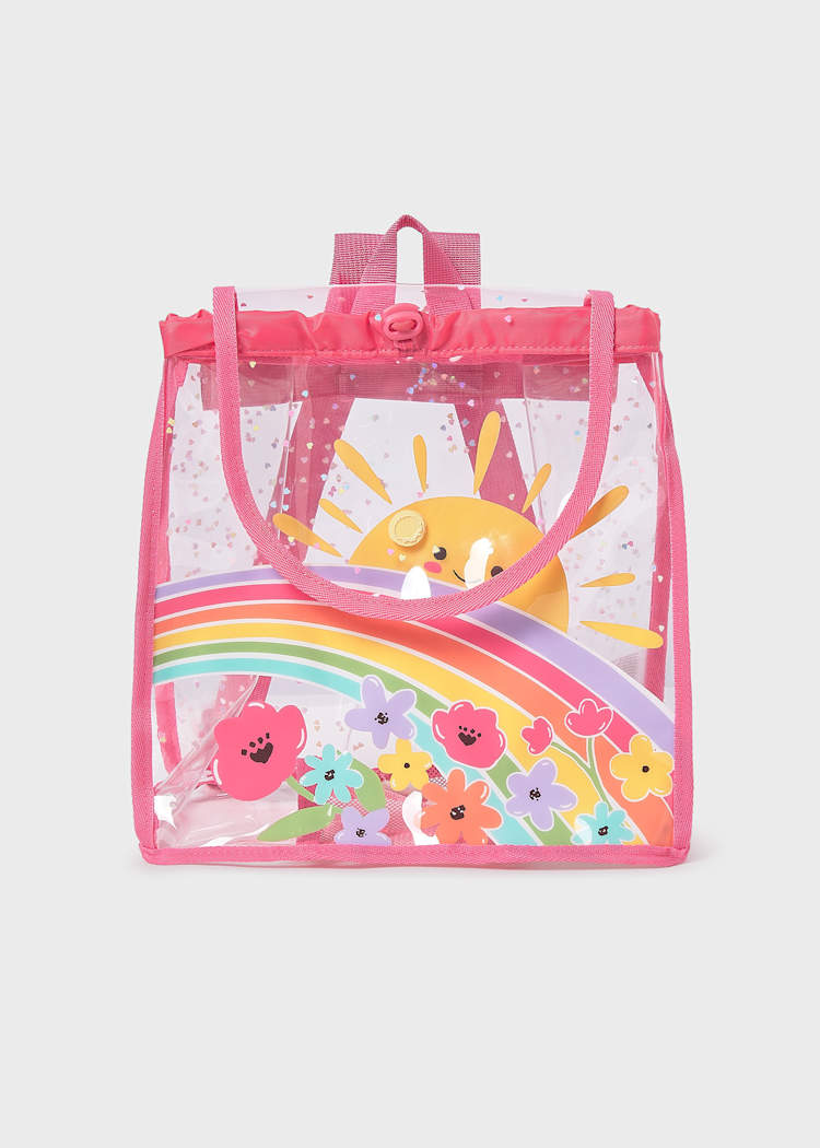 Mochila Transparente Infantil Mayoral – Playa y Piscina con Estampado de Flores