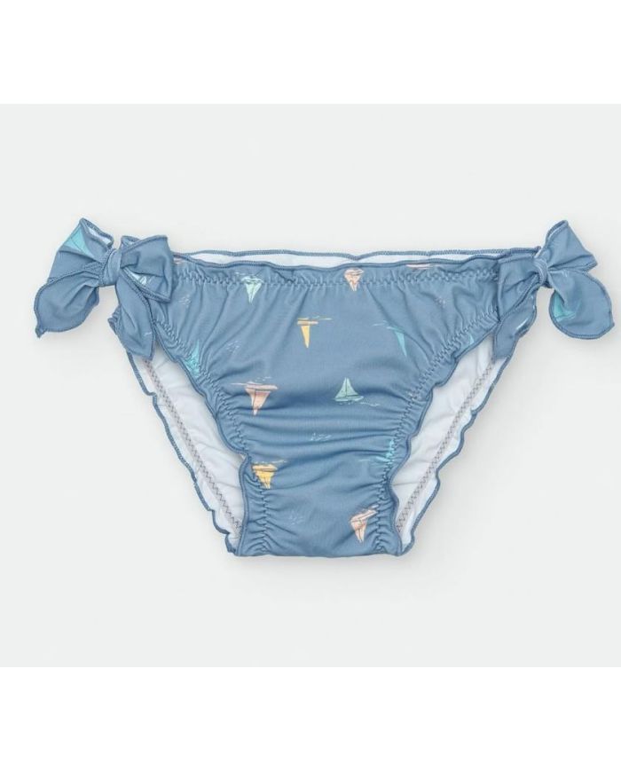⛵ Bañador culetín fruncido azul con veleros y lazos – Waterlemon