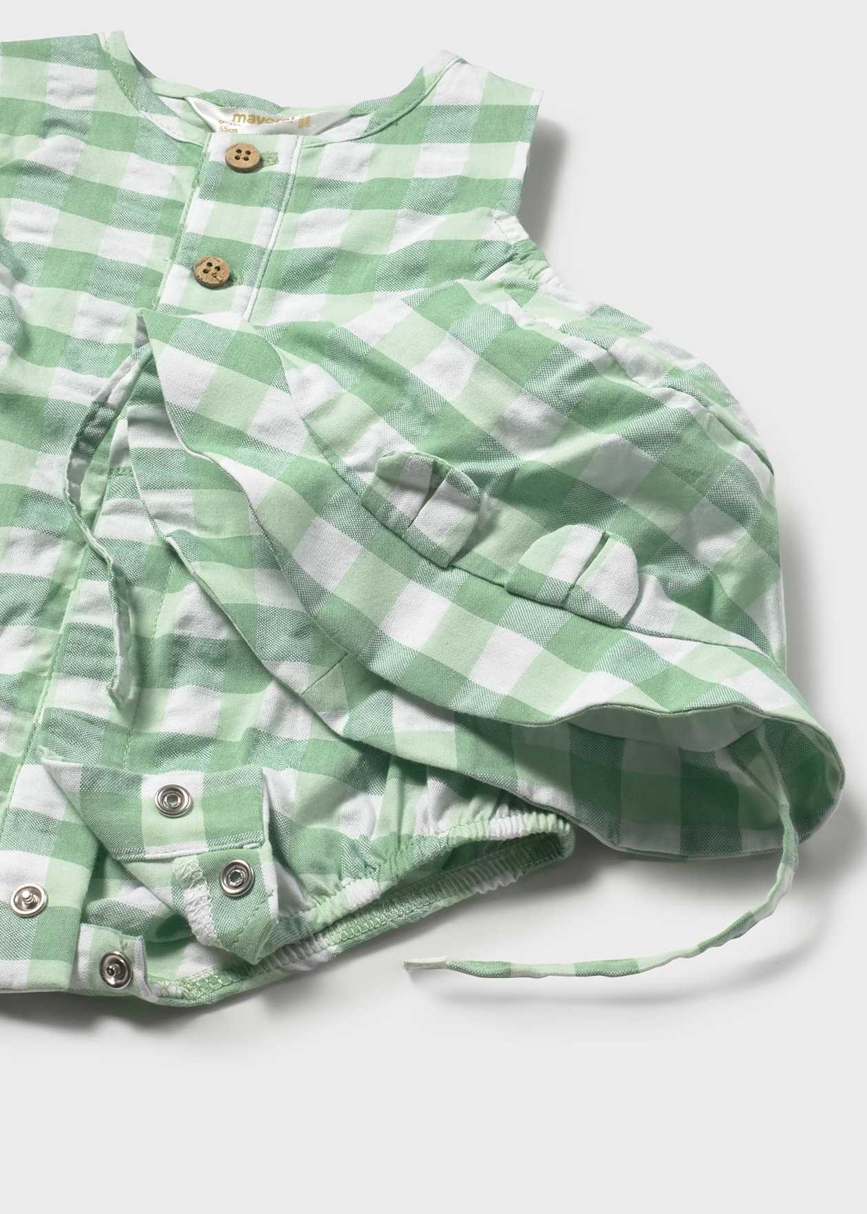 Pelele Verde de Cuadros Vichy con Gorro para Recién Nacido – Mayoral