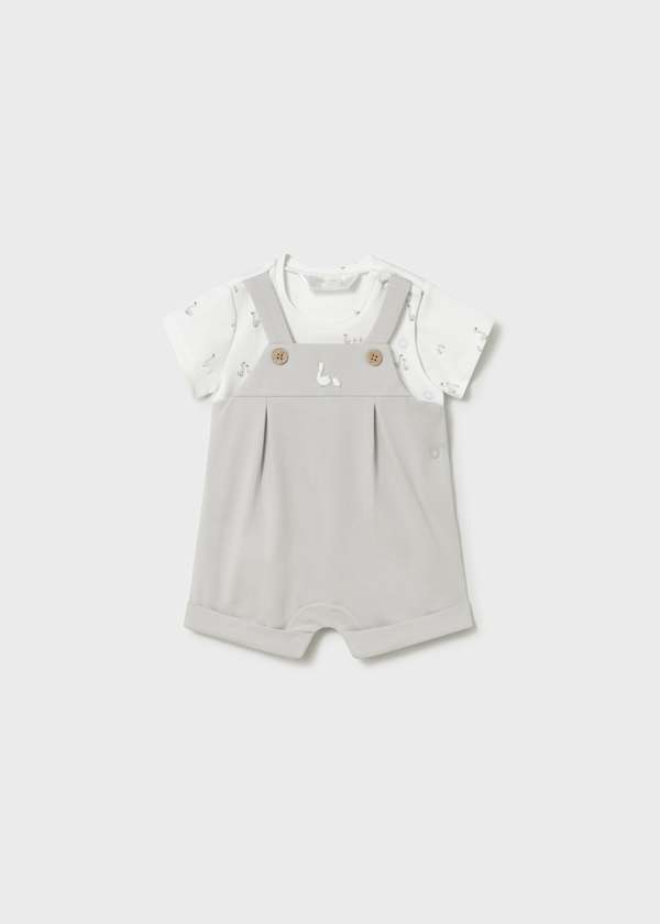 Conjunto de bebé de Pelele corto con camiseta y camiseta blanca de Patos 🦆
