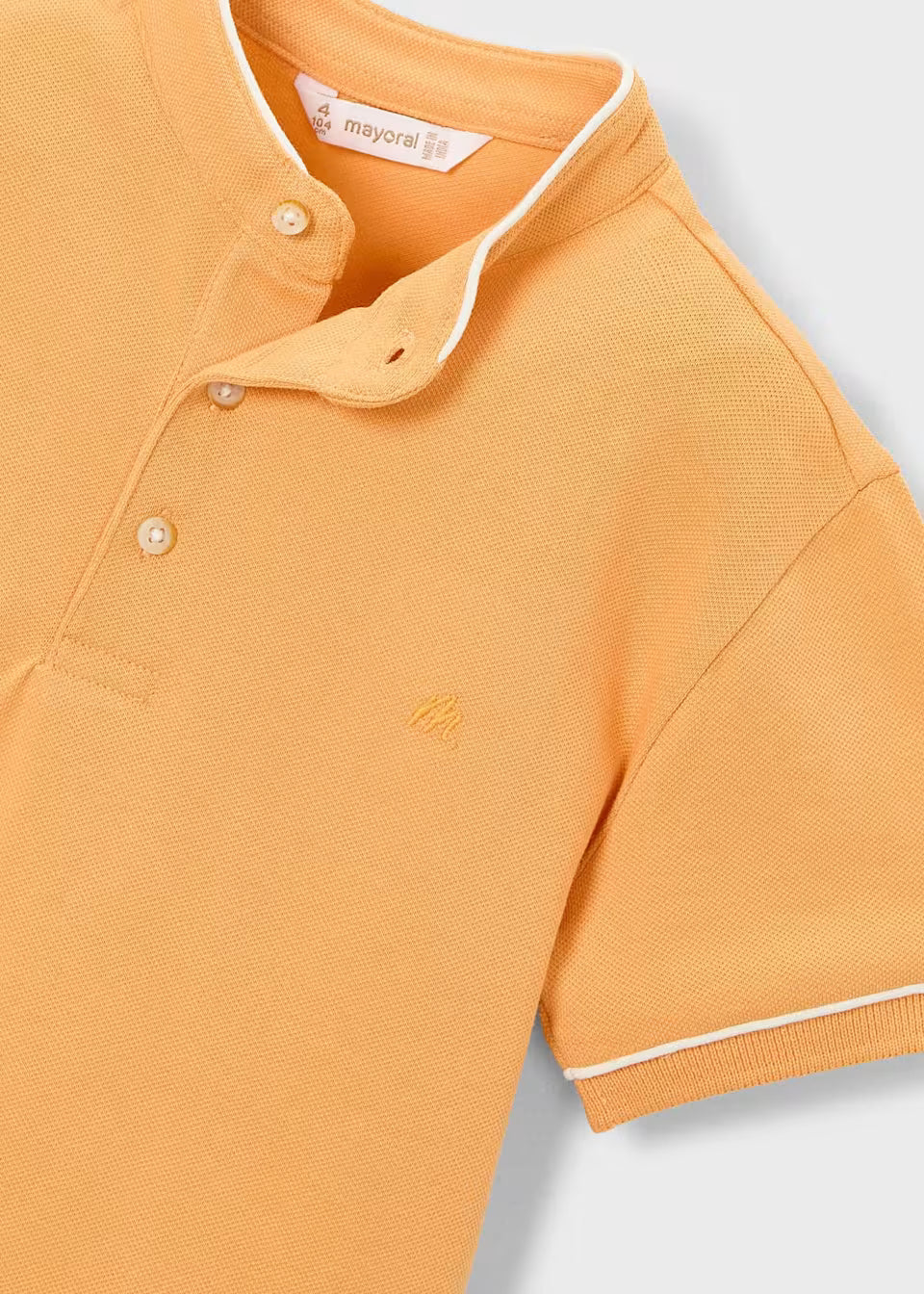 Polo cuello mao niño color naranja