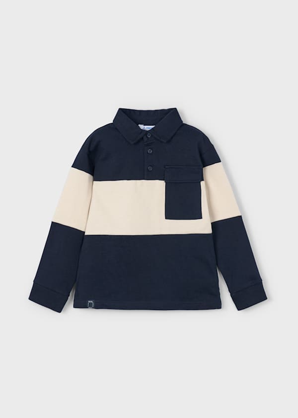 Polo punto rayas niño en color Azul