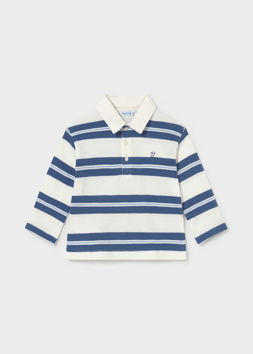 Polo de Rayas Azules para Niño  con Bordado