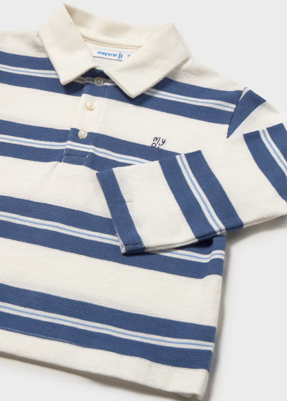 Polo de Rayas Azules para Niño  con Bordado