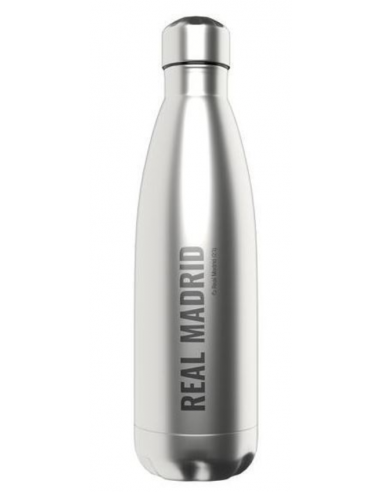 Botella Térmica Oficial Real Madrid 550 ml Acero Inoxidable -  Color Gris Plata
