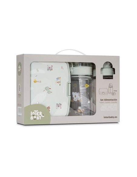 Set de Alimentación Infantil con fiambrera y botella con doble boquilla Colección Koala