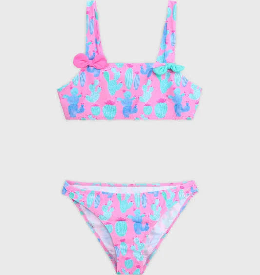 Bikini de Niña Ysabel Mora de Dos Piezas con Estampado de Cactus