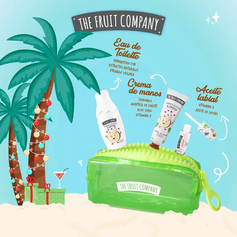 Set de Regalo Coco The Fruit Company – Colonia, Aceite Labial, Crema de Manos y Estuche