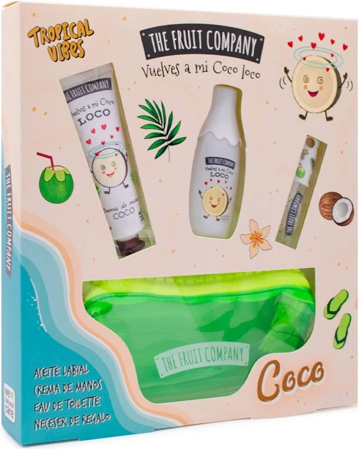 Set de Regalo Coco The Fruit Company – Colonia, Aceite Labial, Crema de Manos y Estuche