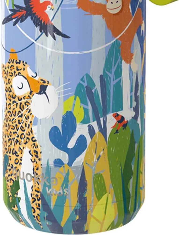 Botella Térmica Infantil Quokka Solid Kids Jungla Azul de 330 ml
