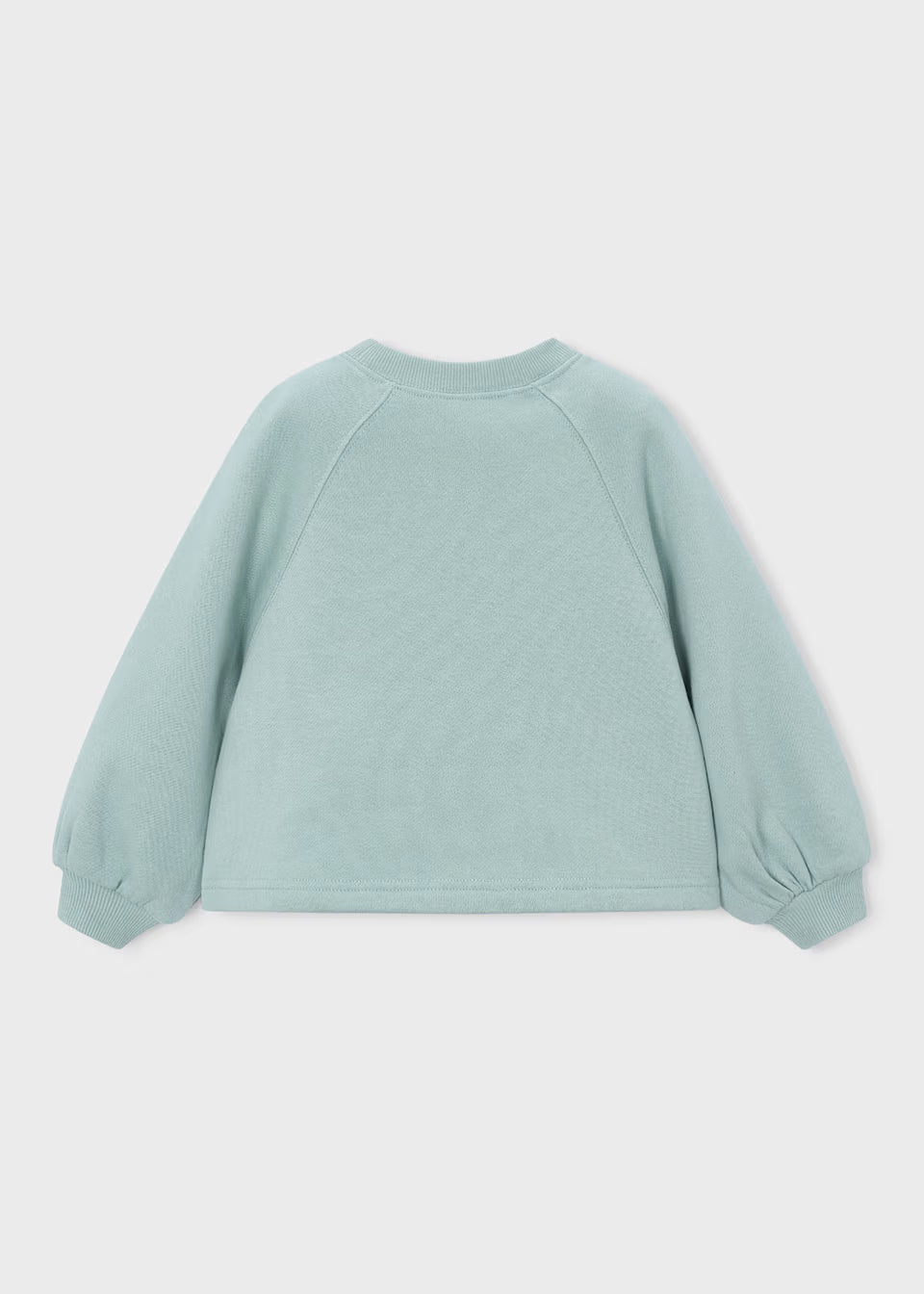 Sudadera de Niña Verde Agua con Apliques de Flores