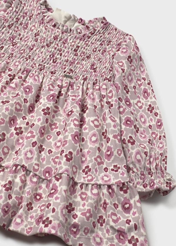 Vestido de Terciopelo con Volante en Rosa | Mayoral